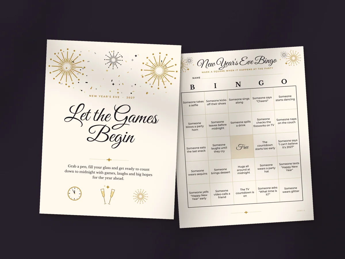 New Year's Eve Party Games 2027: printed pages