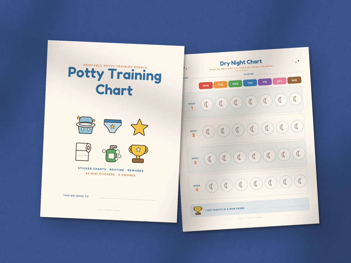 Potty Training Chart Set: printed pages