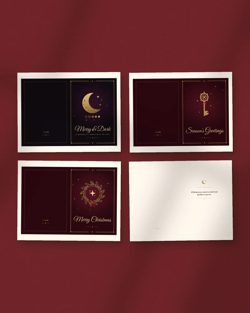 Gothic Christmas Cards: a selection of the pages inside