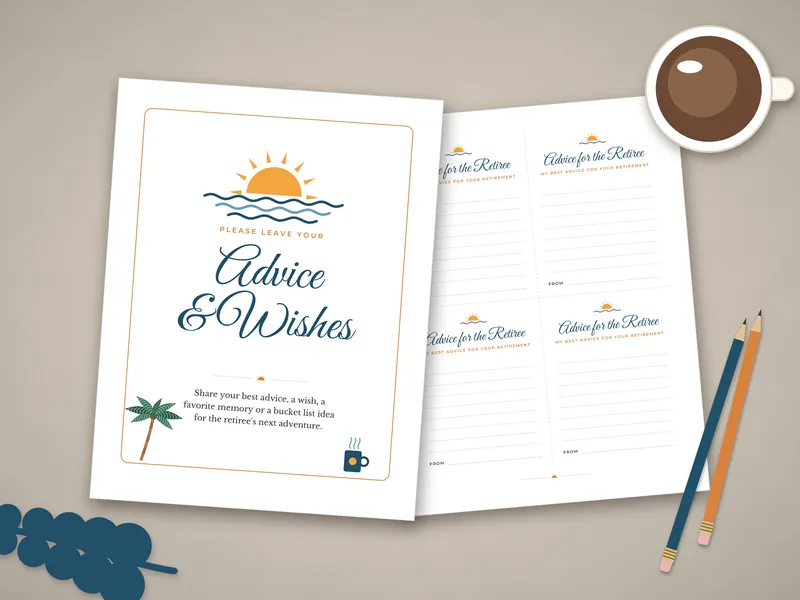 Retirement Party Games Bundle: printed pages laid flat