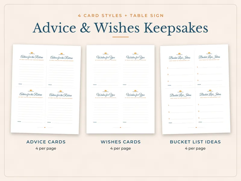 Retirement Party Games Bundle: keepsakes
