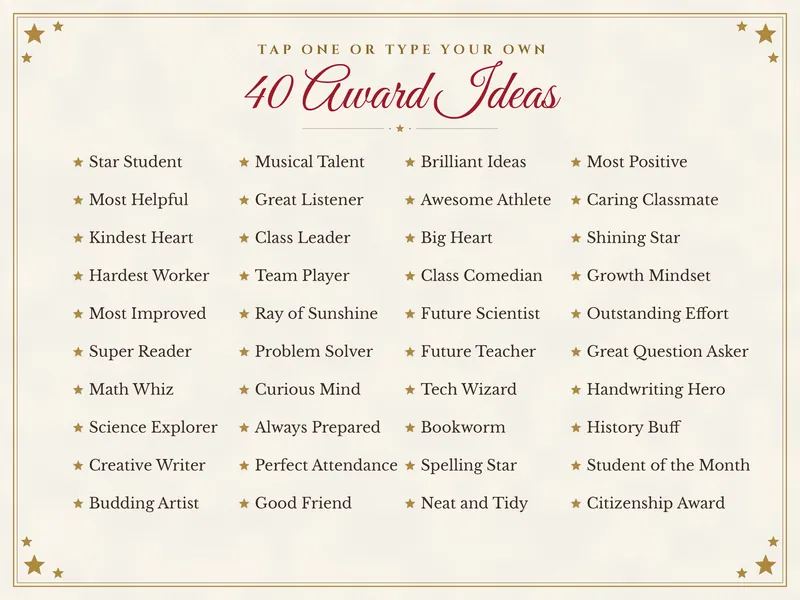 Editable Student Award Certificates: award ideas