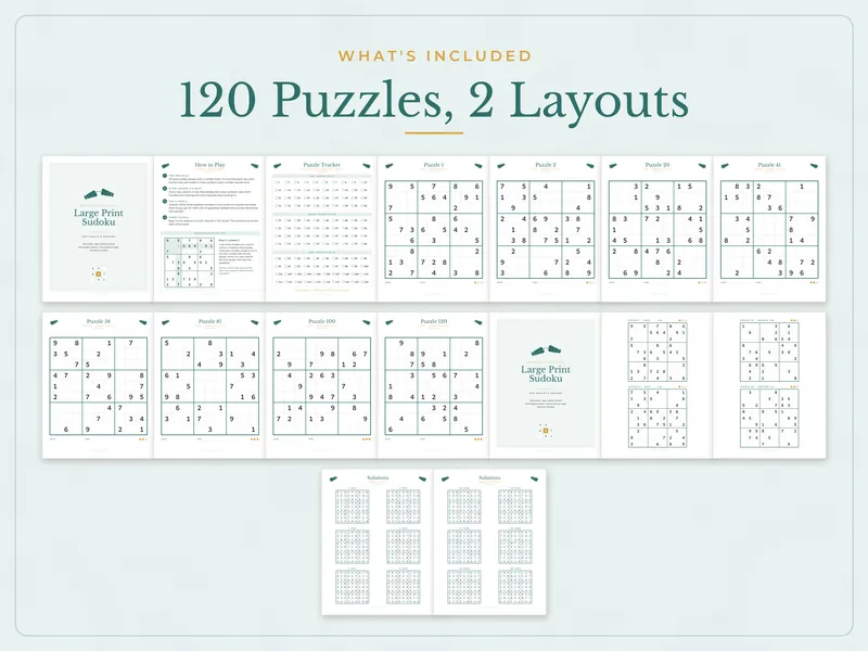 Large Print Sudoku Book: what's included