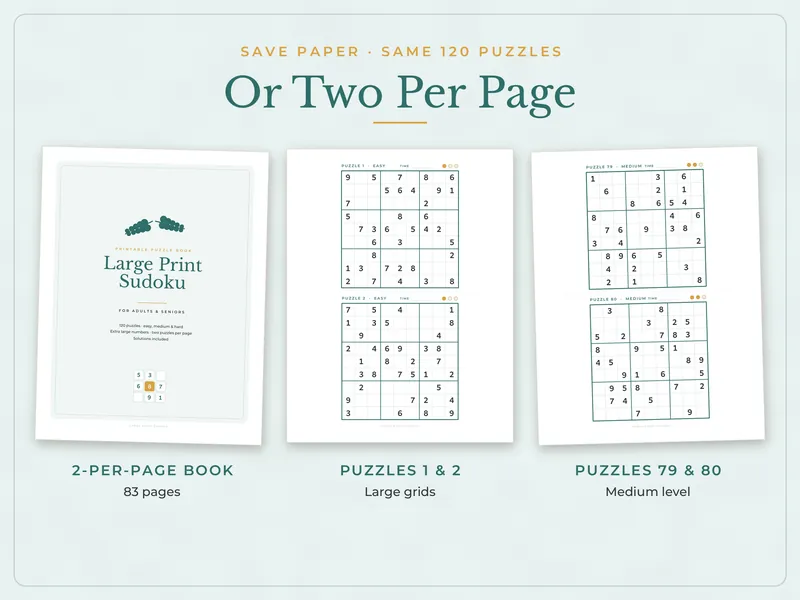 Large Print Sudoku Book: layouts