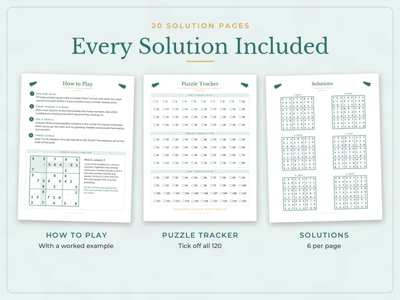 Large Print Sudoku Book: solutions
