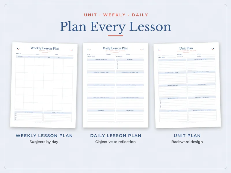 Teacher Planner 2026-2027: lesson plans