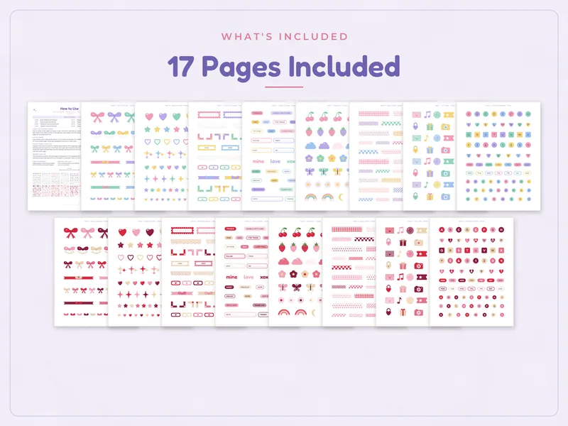 Toploader Deco Sticker Sheets: what's included