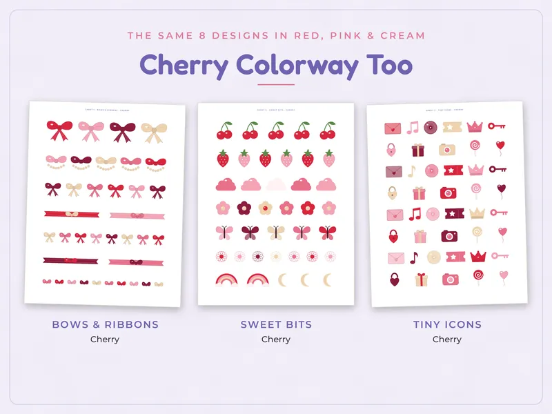 Toploader Deco Sticker Sheets: cherry