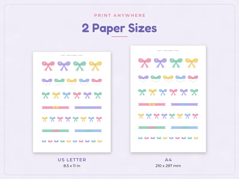 Toploader Deco Sticker Sheets: paper sizes