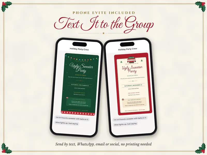 Editable Ugly Sweater Party Invitation: Evite