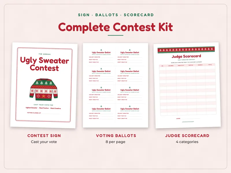 Ugly Sweater Party Games and Contest Kit: contest