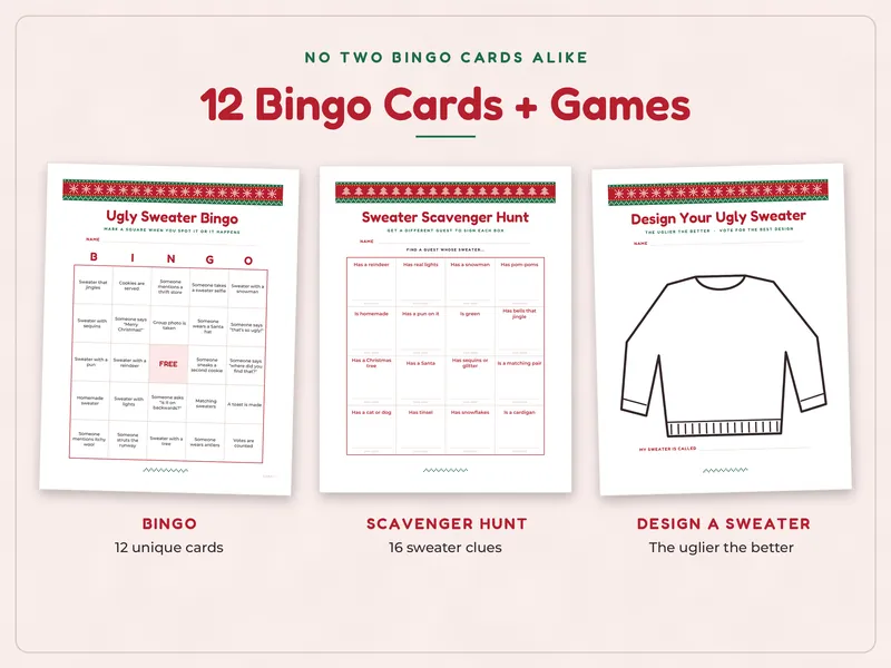 Ugly Sweater Party Games and Contest Kit: games