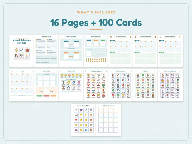 Visual Schedule for Kids: what's included