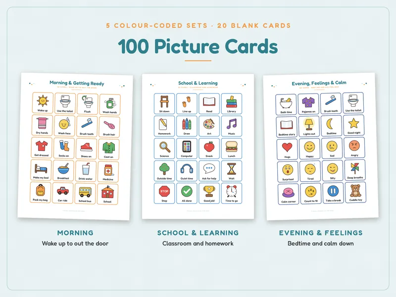 Visual Schedule for Kids: cards