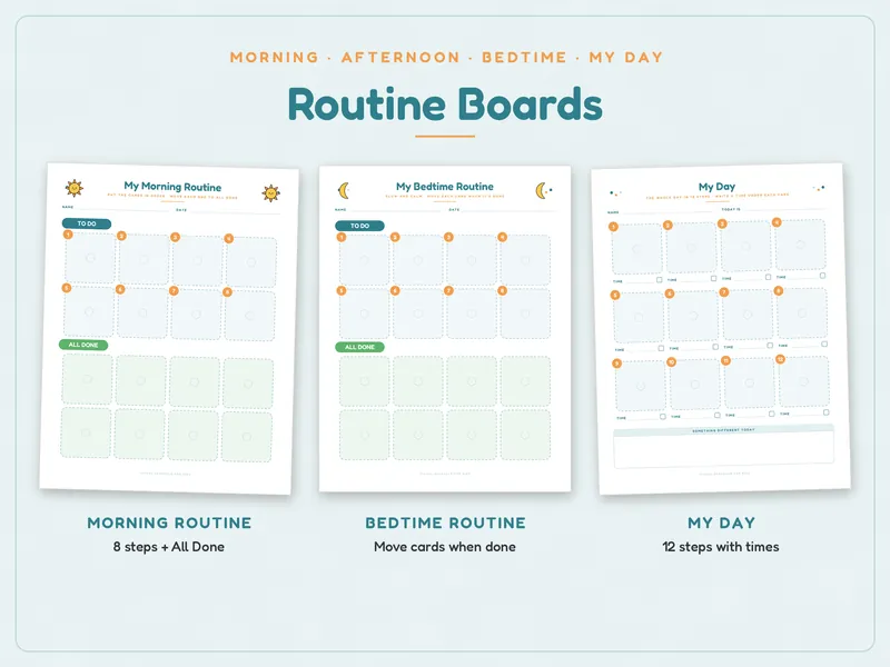 Visual Schedule for Kids: boards
