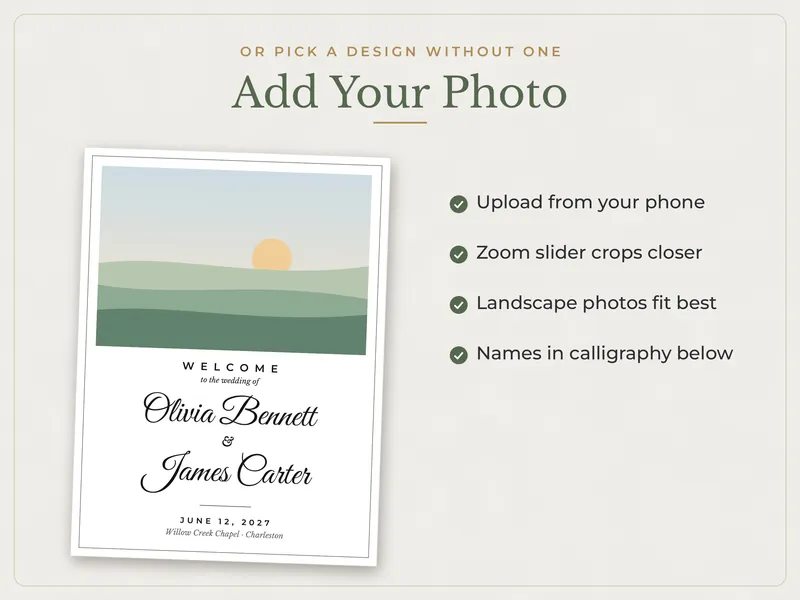 Editable Wedding Welcome Sign: your photo